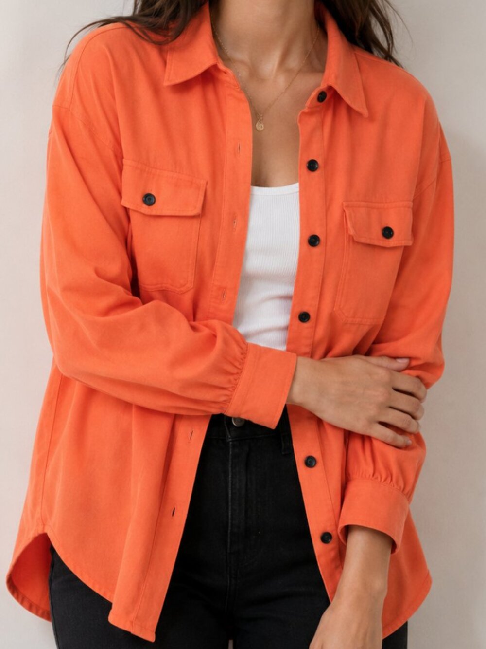 VICI Coral Shacket Medium Oversized Button Front Shirt Jacket
